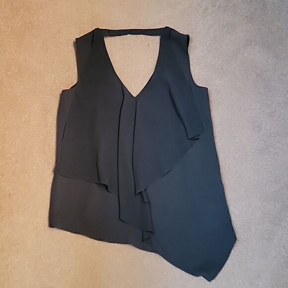 BCBGmaxazria dark green flowy tank top - Picture 4 of 8